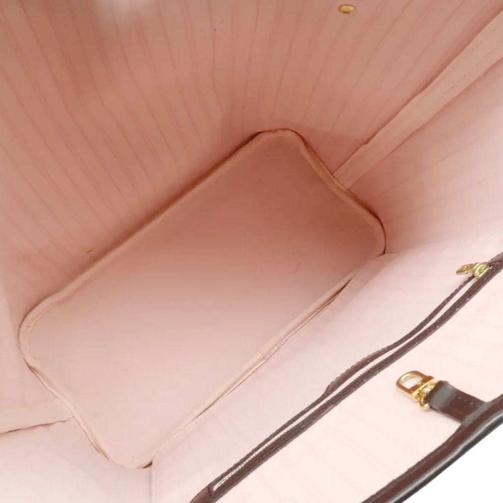 LOUIS VUITTON  Neverfull MM Damier Ebene Shoulder Bag Rose ballerine