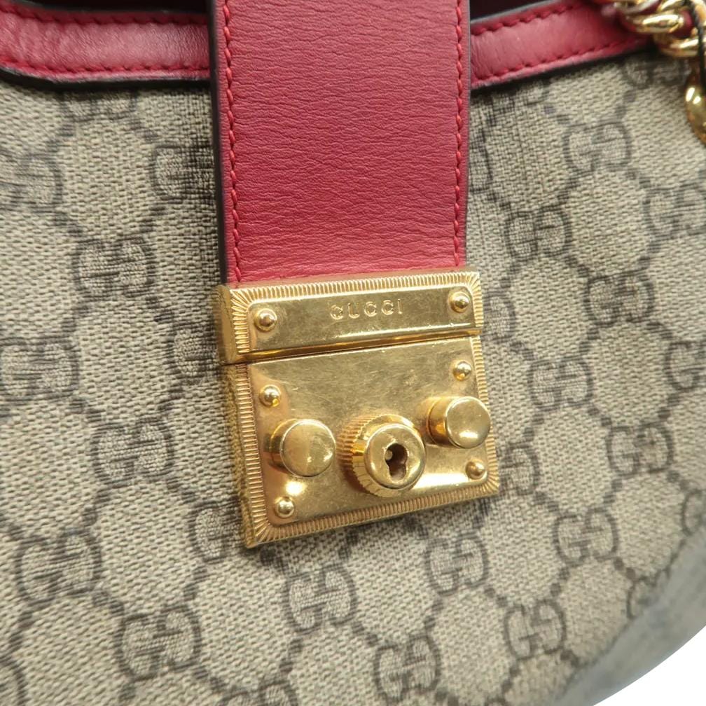 GUCCI Padlock Medium Gucci Supreme Canvas Tote Bag Red 479197
