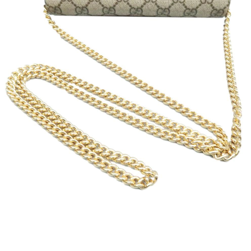 Gucci Heart Chain Wallet Gucci Supreme Monogram Canvas Crossbody Bag Beige  648948
