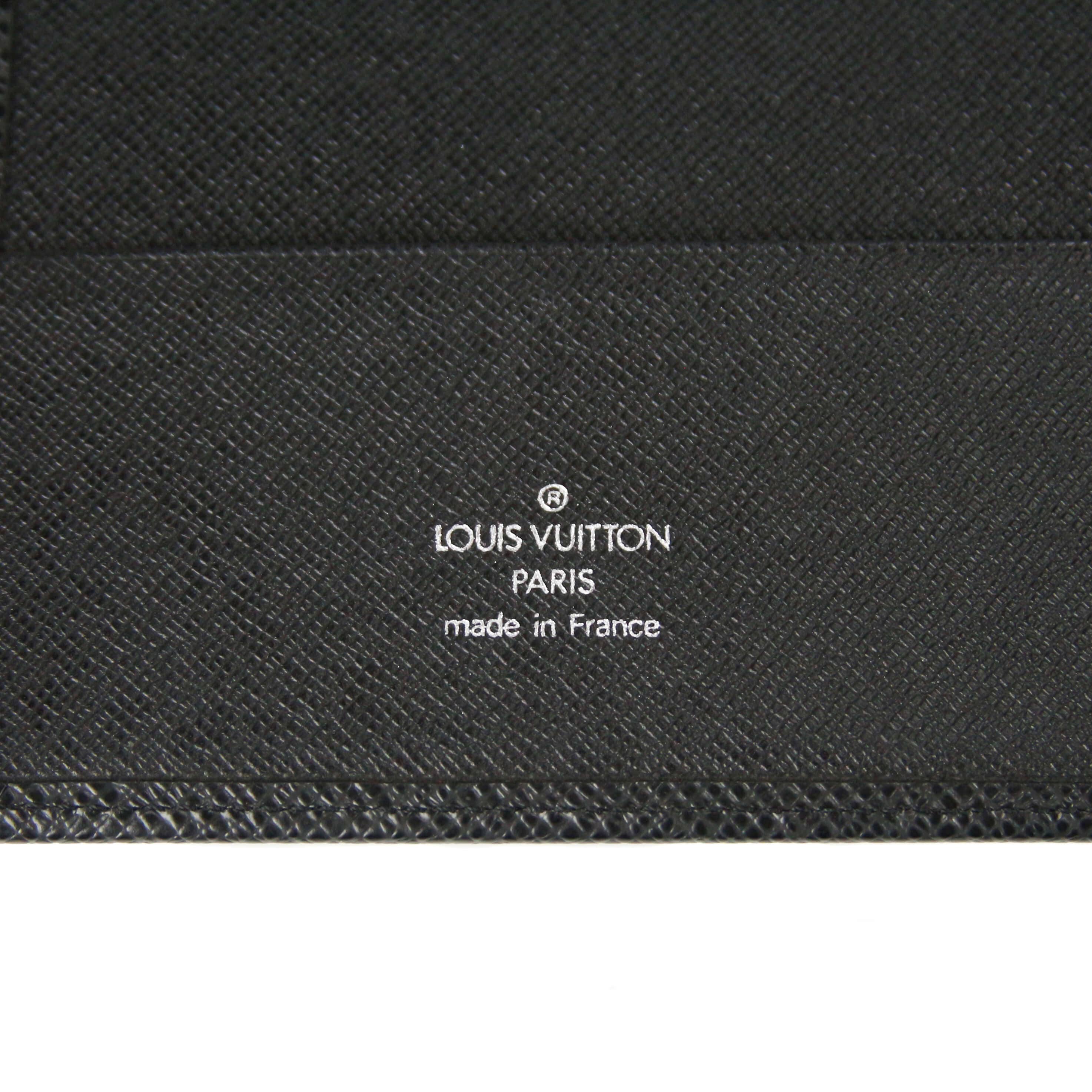 Louis Vuitton Filofax Black Taiga Leather