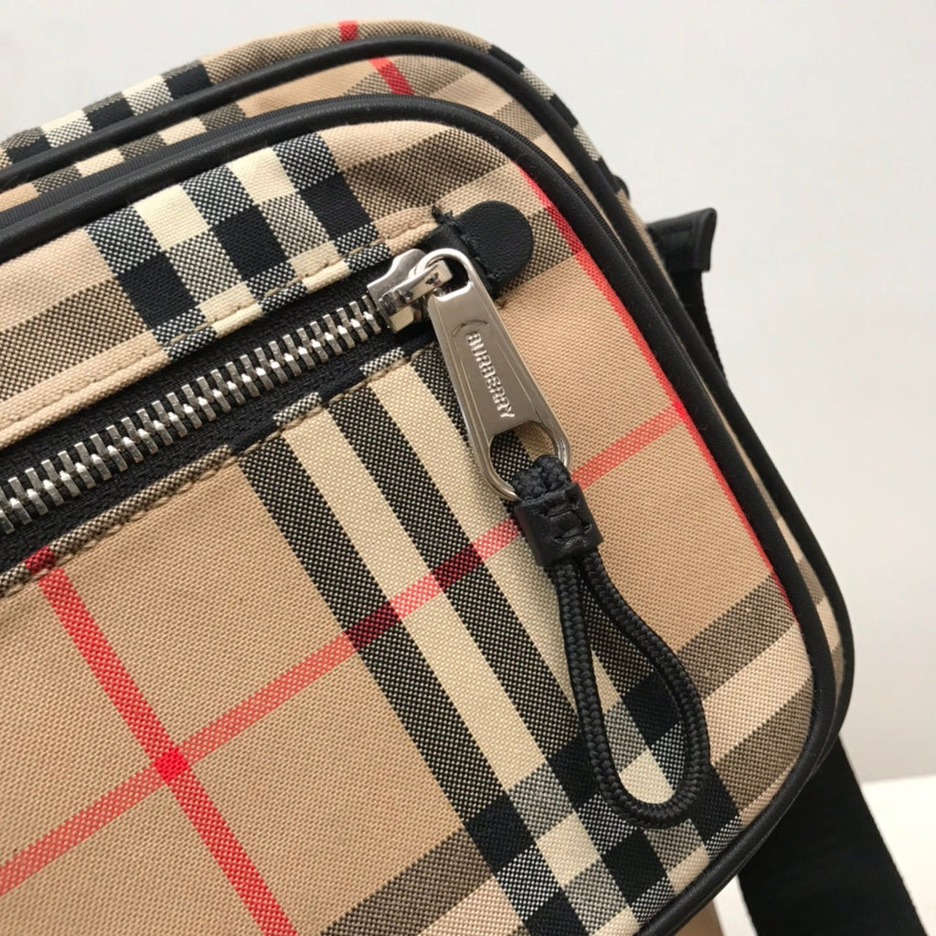 Vintage Check And Crossbody Bag For Men, Bags 8.6in/22cm