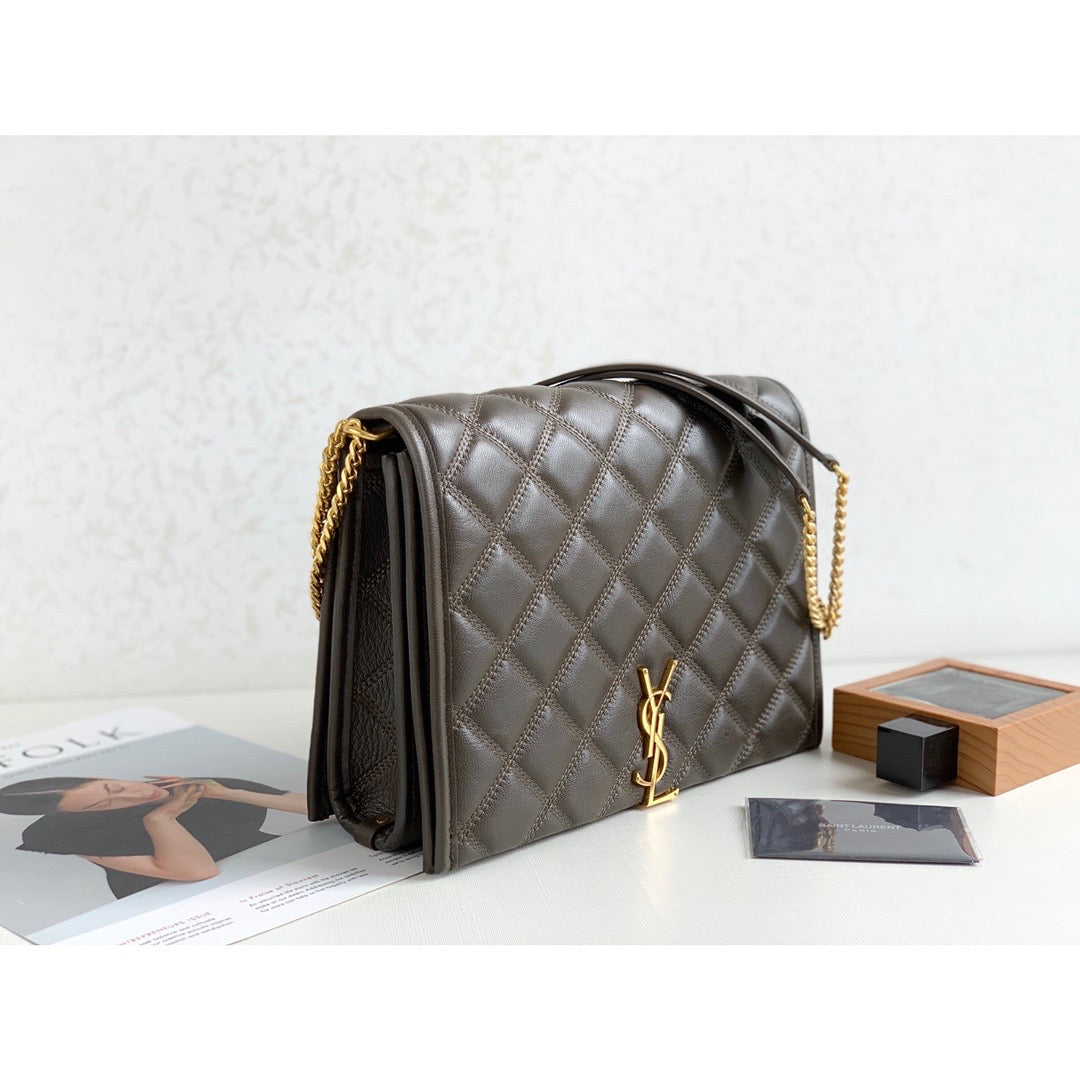 Saint Laurent Becky Small Shoulder Bag Brown For Women 10.5in/27cm YSL