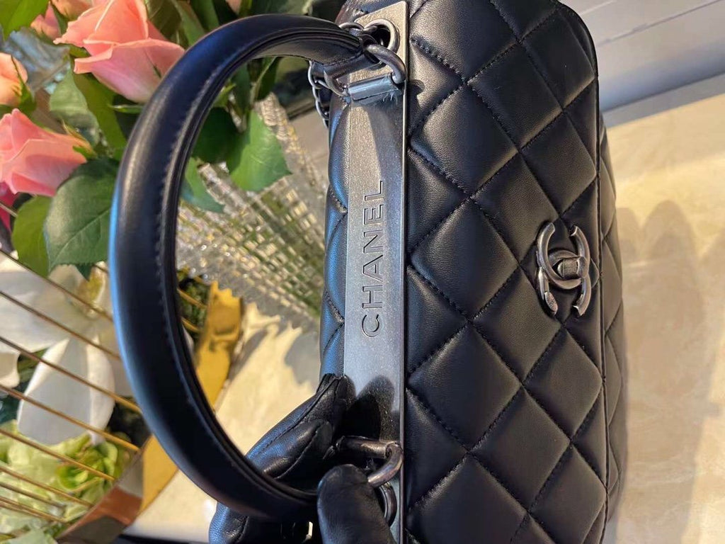 Chanel Classic GlamIap Bag Medal Hardware Black For Women 9.8in/25cm