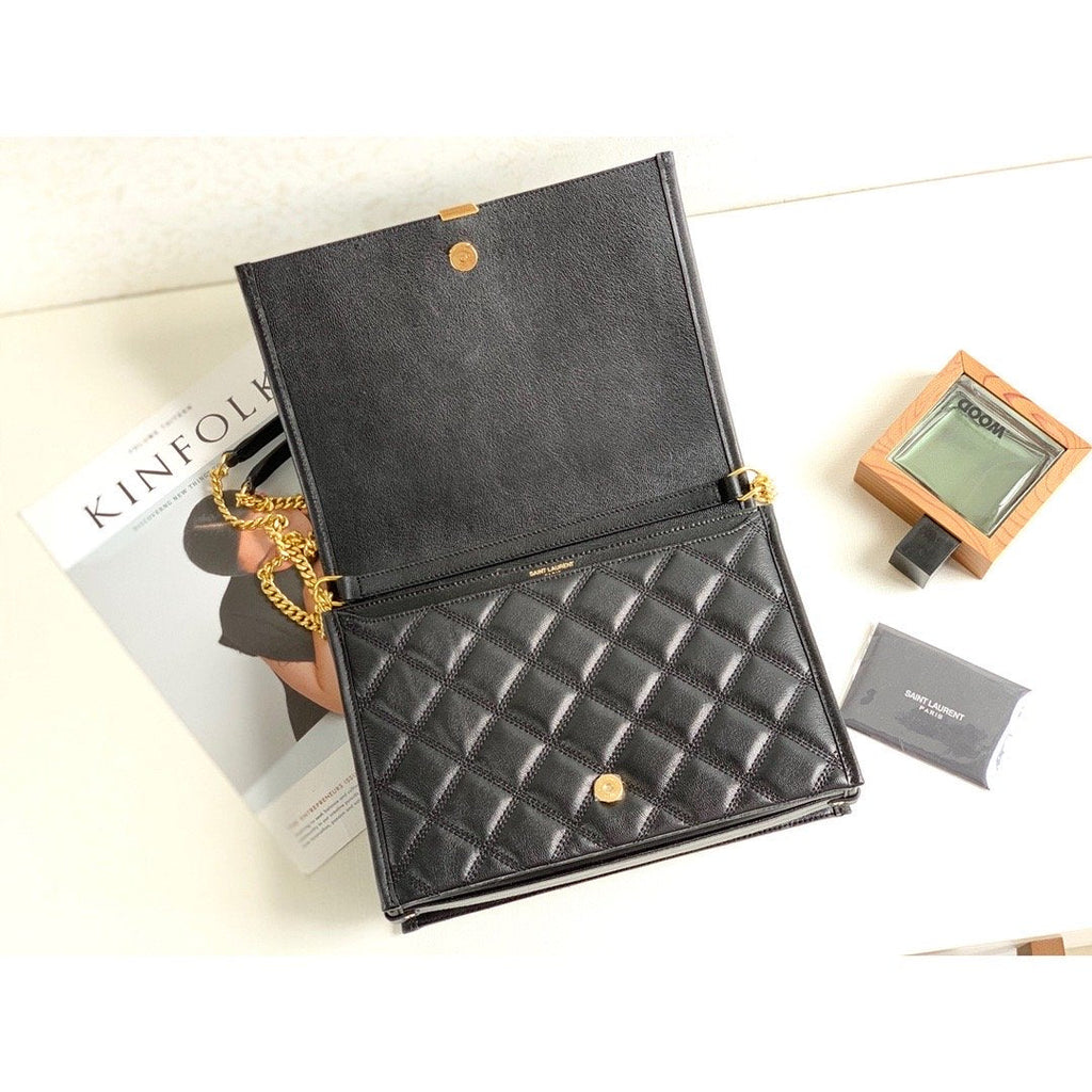 Saint Laurent Becky Small Shoulder Bag Black For Women 10.5in/27cm YSL P00420101