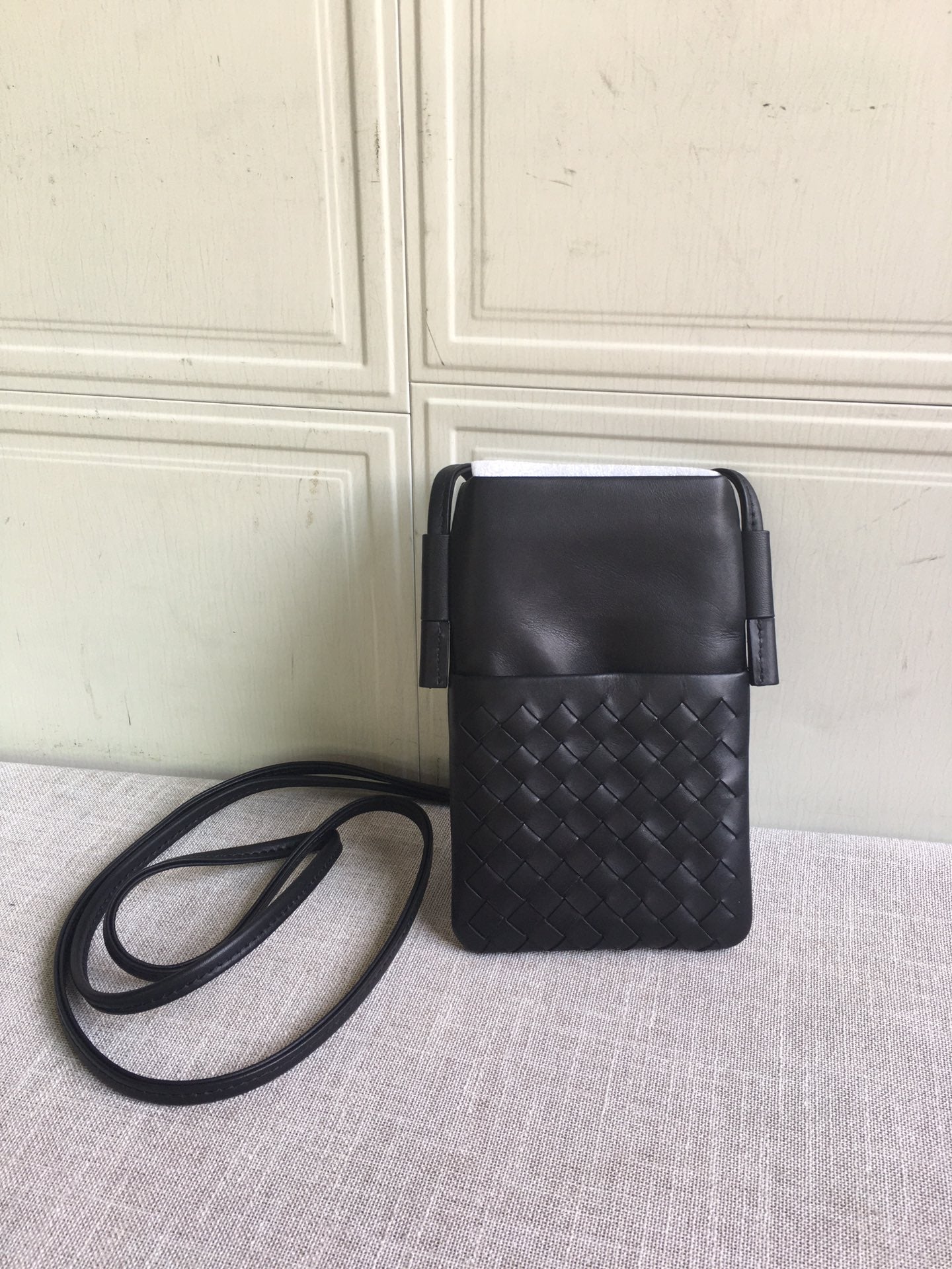 Bottega Veneta Zipped Card Case Shoulder Black, For Women, Women’s Bags 7.4in/19cm