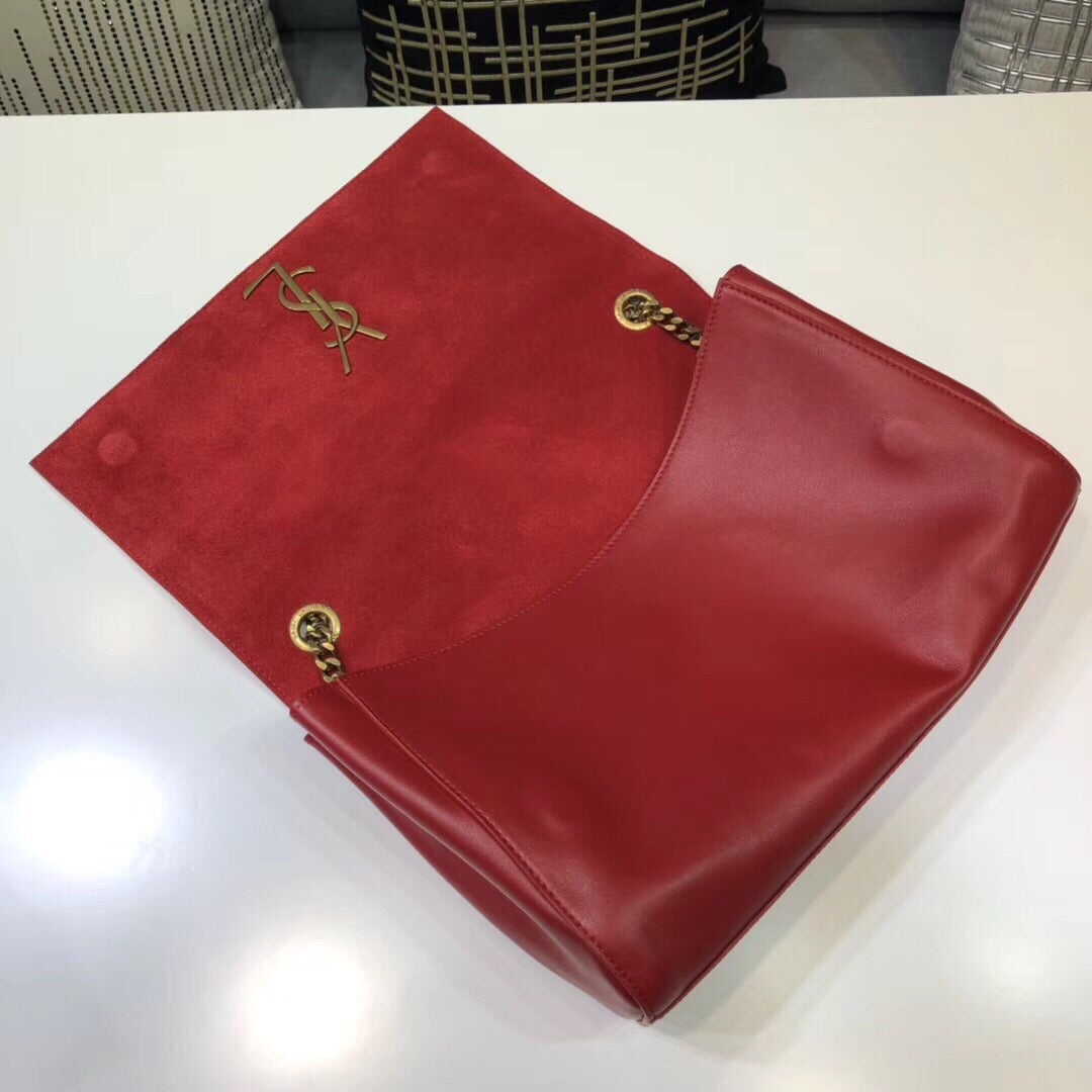 YSSL Kate Medium Chain Bag In Grain De Poudre Red For Women 9in/24cm YSL 364021BOW0J6008