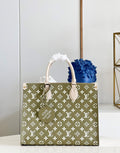 Louis Vuitton Onthego MM Monogram Empreinte Khaki Green For Women,  Tote Bags 35cm Louis Vuitton M46060