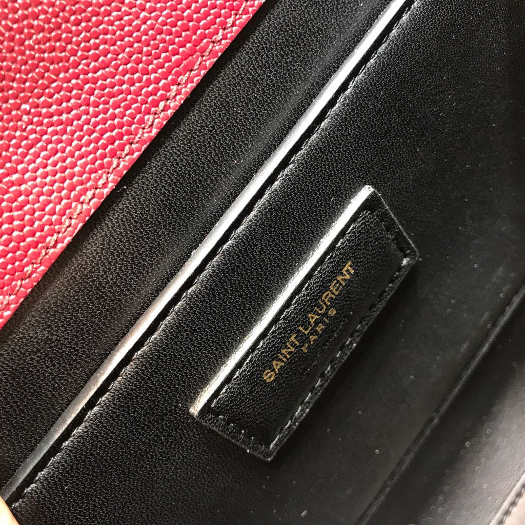 YSSL Cassandra Medium Top Handle Bag In Grain Burgundy For Women 9in/24.5cm YSL Â 578000BOW0W6475