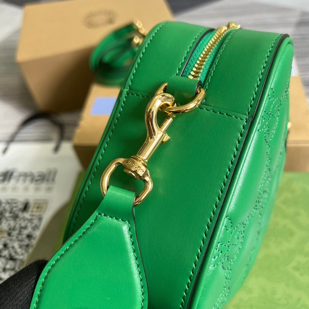 Gucci Matelasse Shoulder Bag Green For Women, Women’s Bags 8.5in/22cm Gucci 702234 UM8HG 3389
