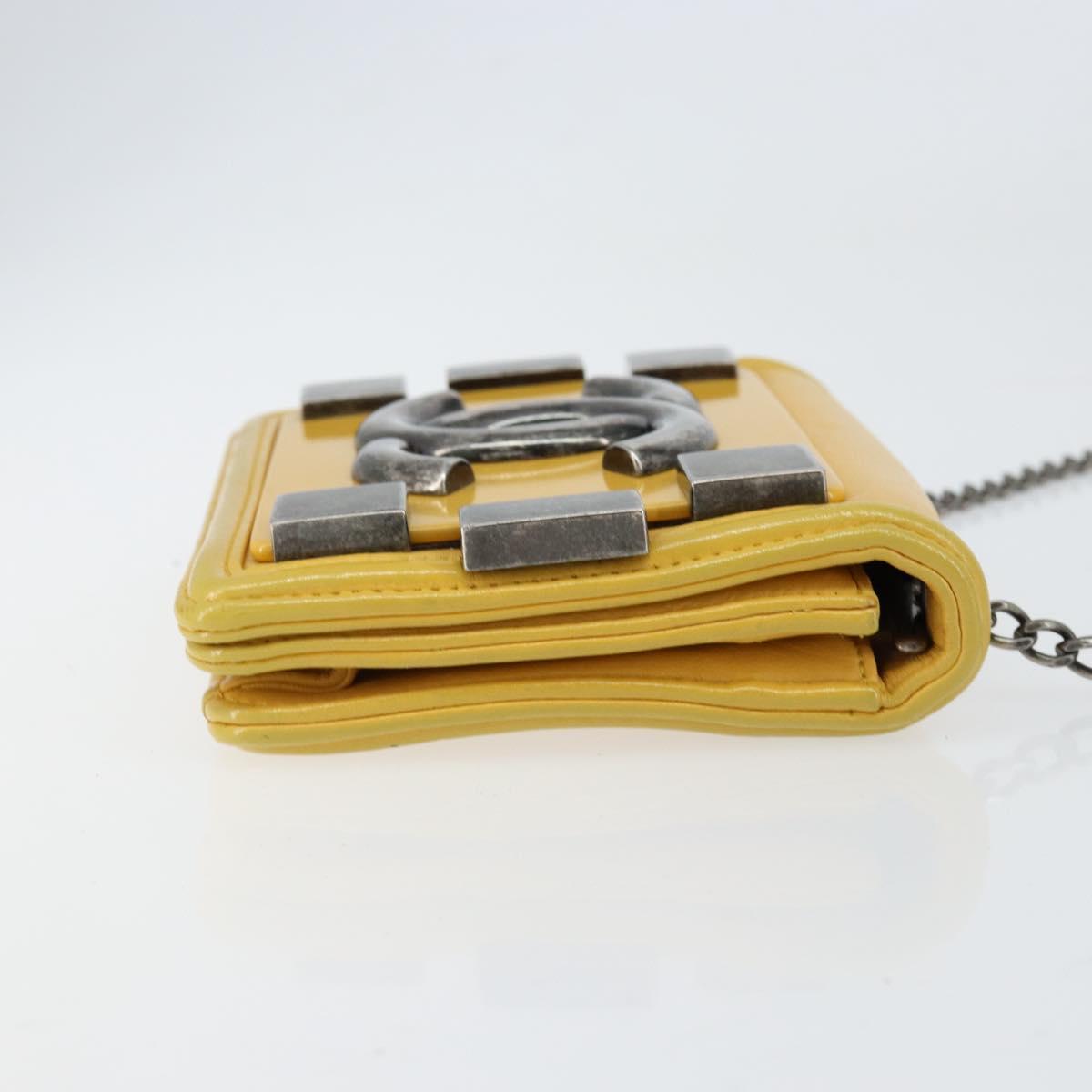 Chanel Boy Brick Flap Bag Lambskin And Plexiglass Yellow Leather Clutche & Pouche Bag