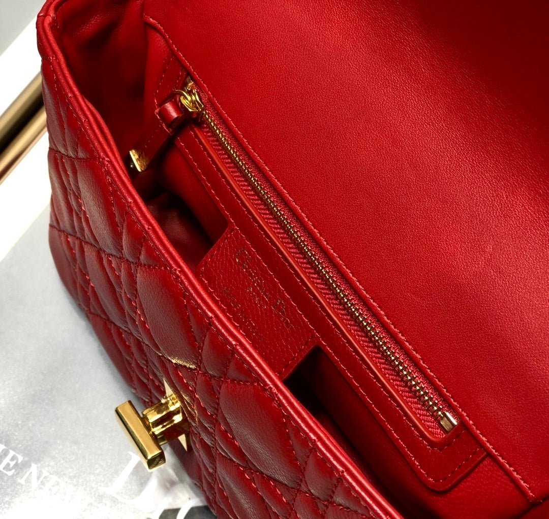 Dior Small Caro Bag Red For Women, Women’s Handbags, Shoulder Bags, Crossbody Bags 20cm/8in CD