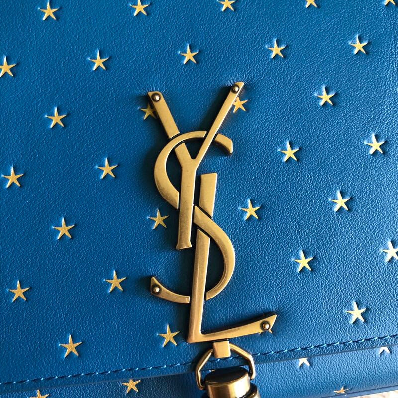 Top Quality Kate MeTop Qualityum Chain Bag With Star Pattern Blue For Women 9.4in/24cm YSL