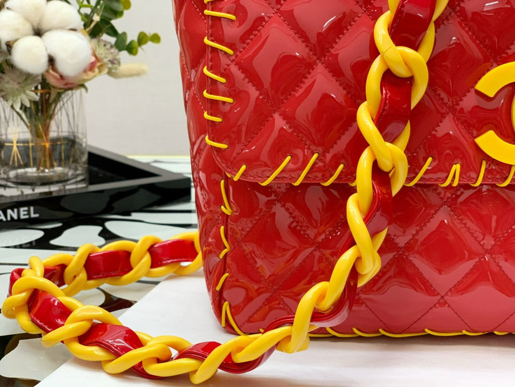 CHLVinyl Classic Red and Yellow Shoulder bag For Women 29cm/11.5in