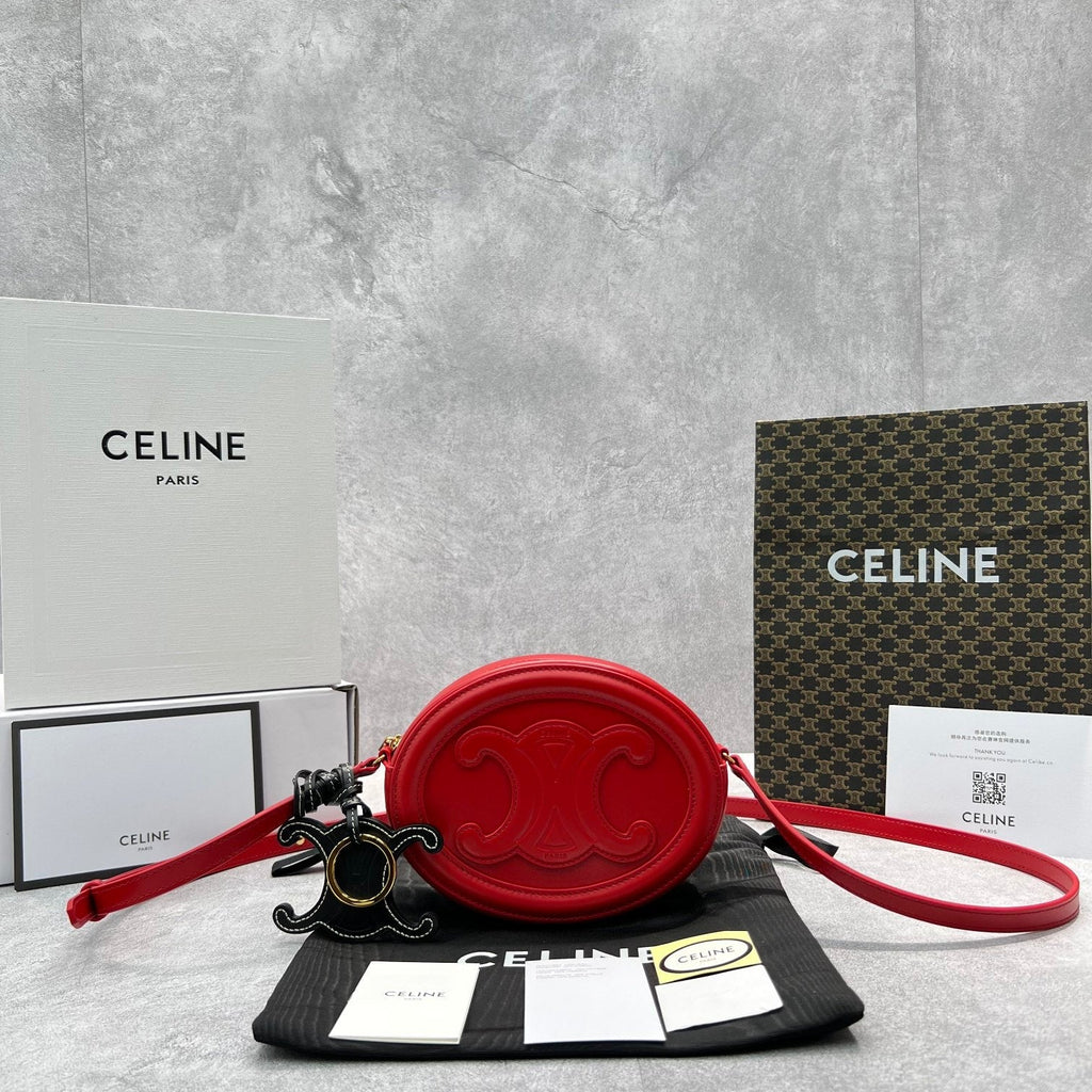 Crossbody Oval Purse Cuir Triomphe Red For Women 6in/16cmÃ‚Â 