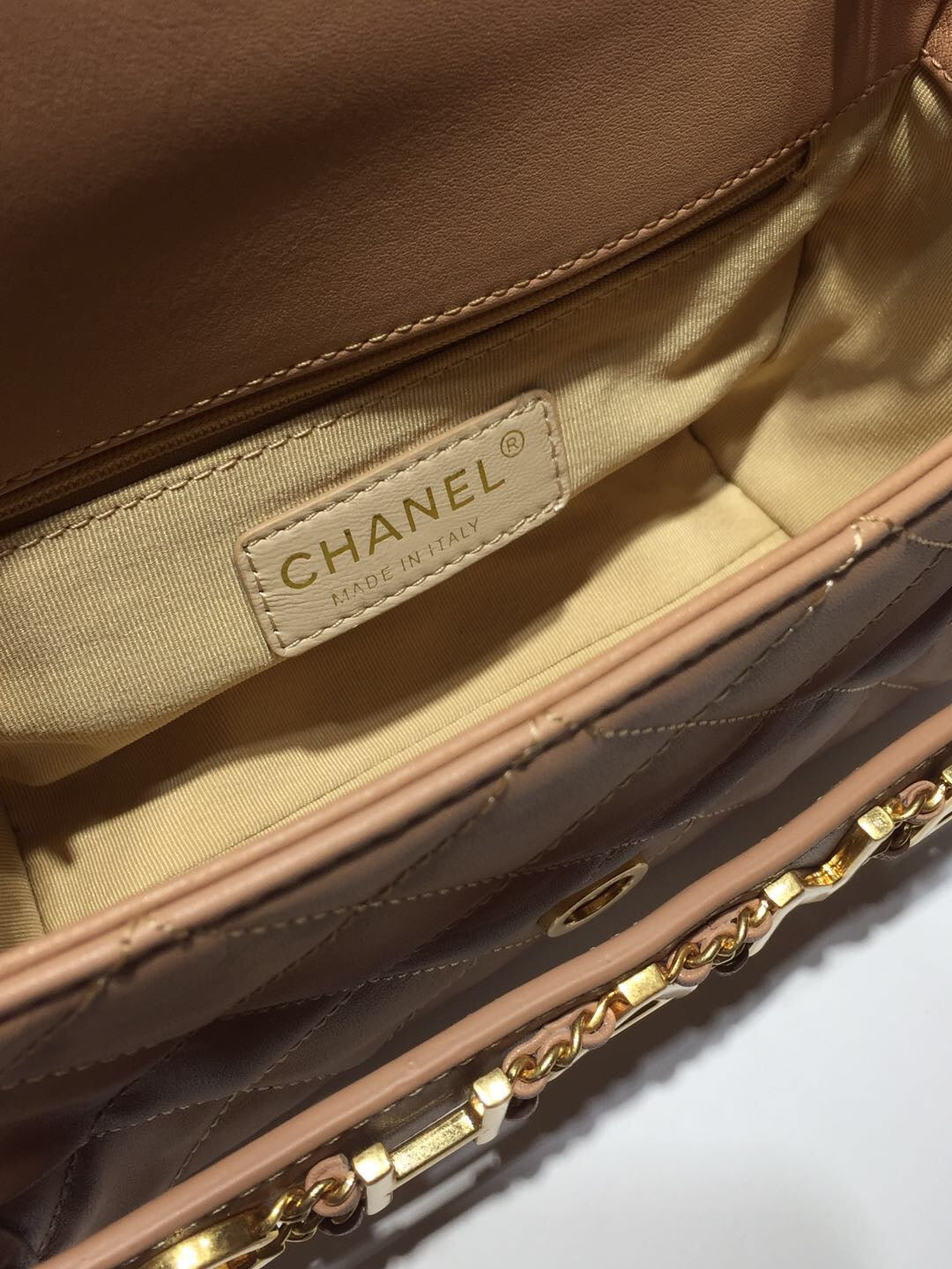 ChanelFront Logo Small GlamIap Bag Gold Hardware Apricot For Women Handbags, Shoulder Bags 8.2in/21cm AS1490
