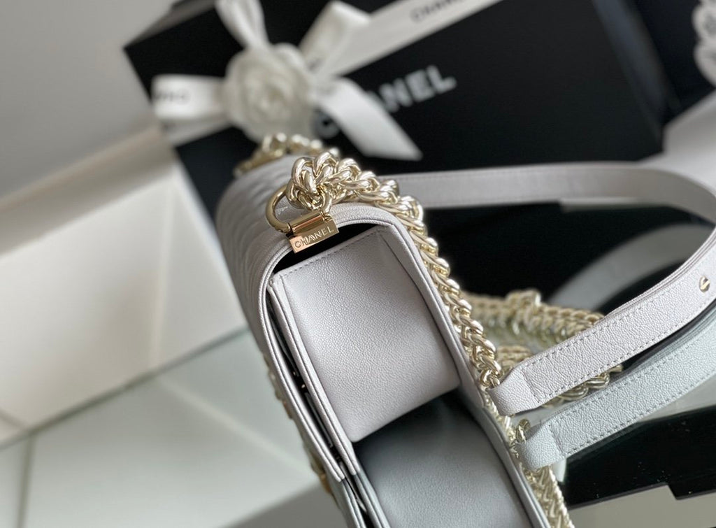 ChanelMini Classic GlamIapbag White For Women 15cm/5.9 in