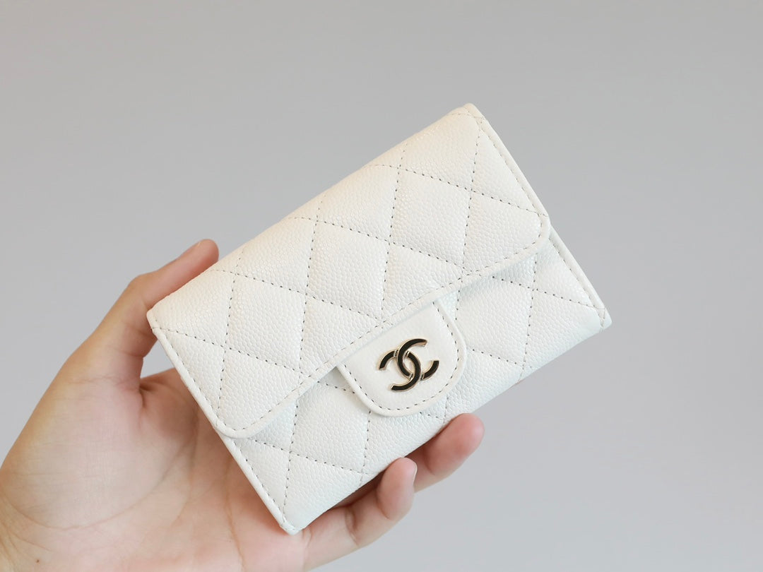 Chanel CHL CLASSIC CARD HOLDER WALLET WHITE AP0214