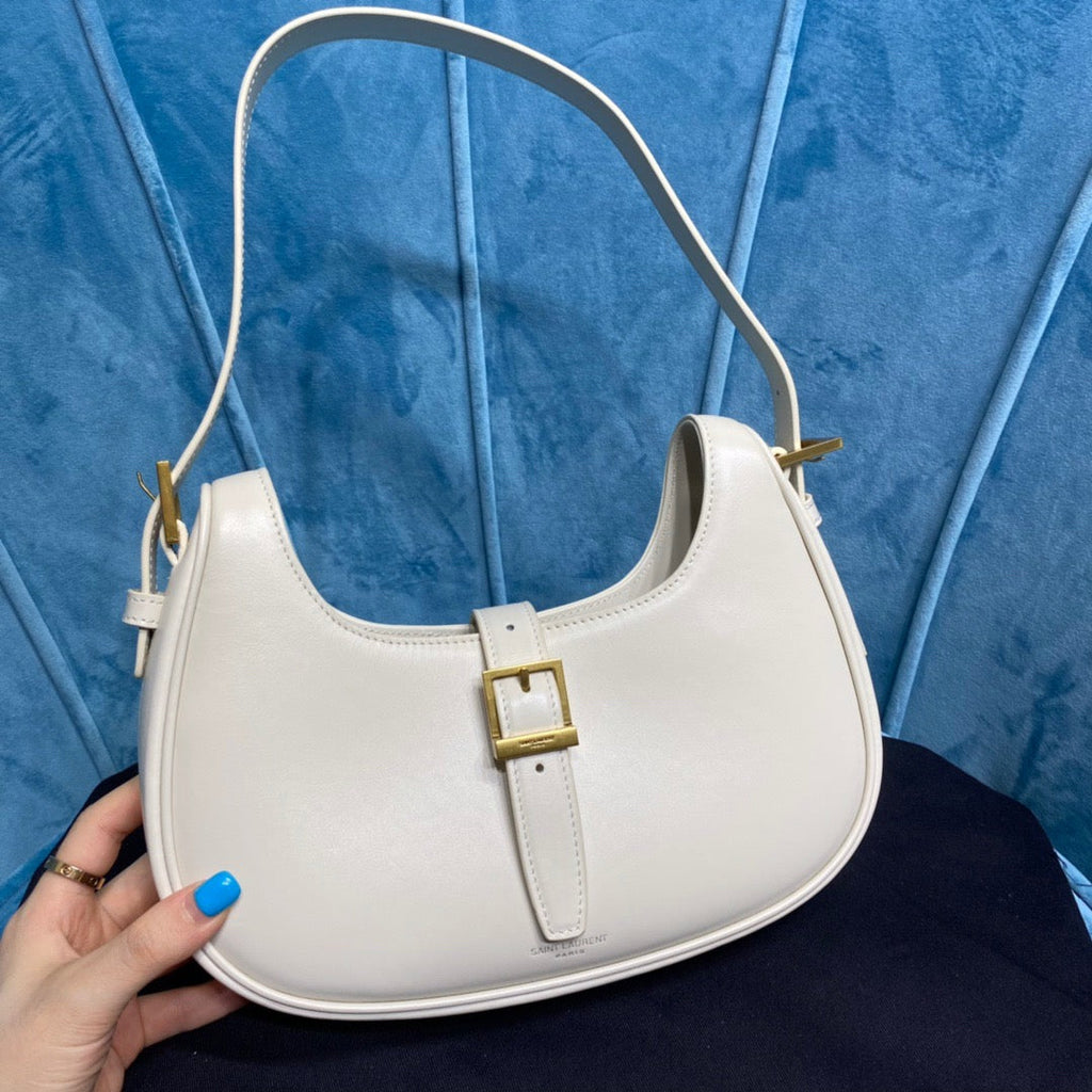 Top Quality Le Fermoir Hobo Bag White For Women 9.5in/24cm YSL 672615
