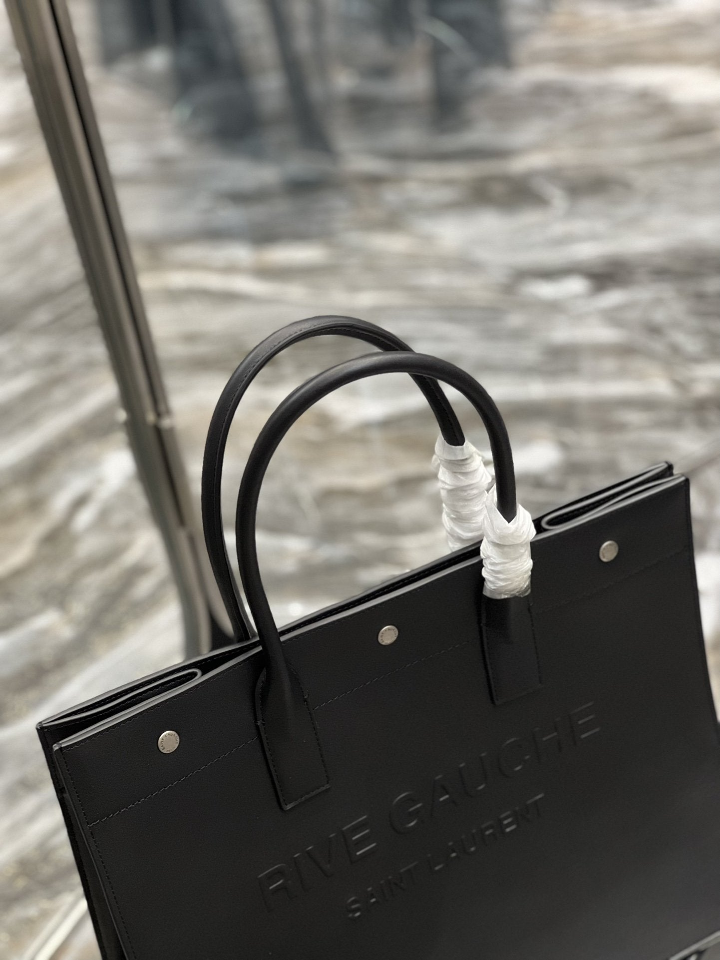 YSSL Rive Gauche Small Tote Bag In Black Noir For Women 15in/39cm YSL 686266CWTFE1000