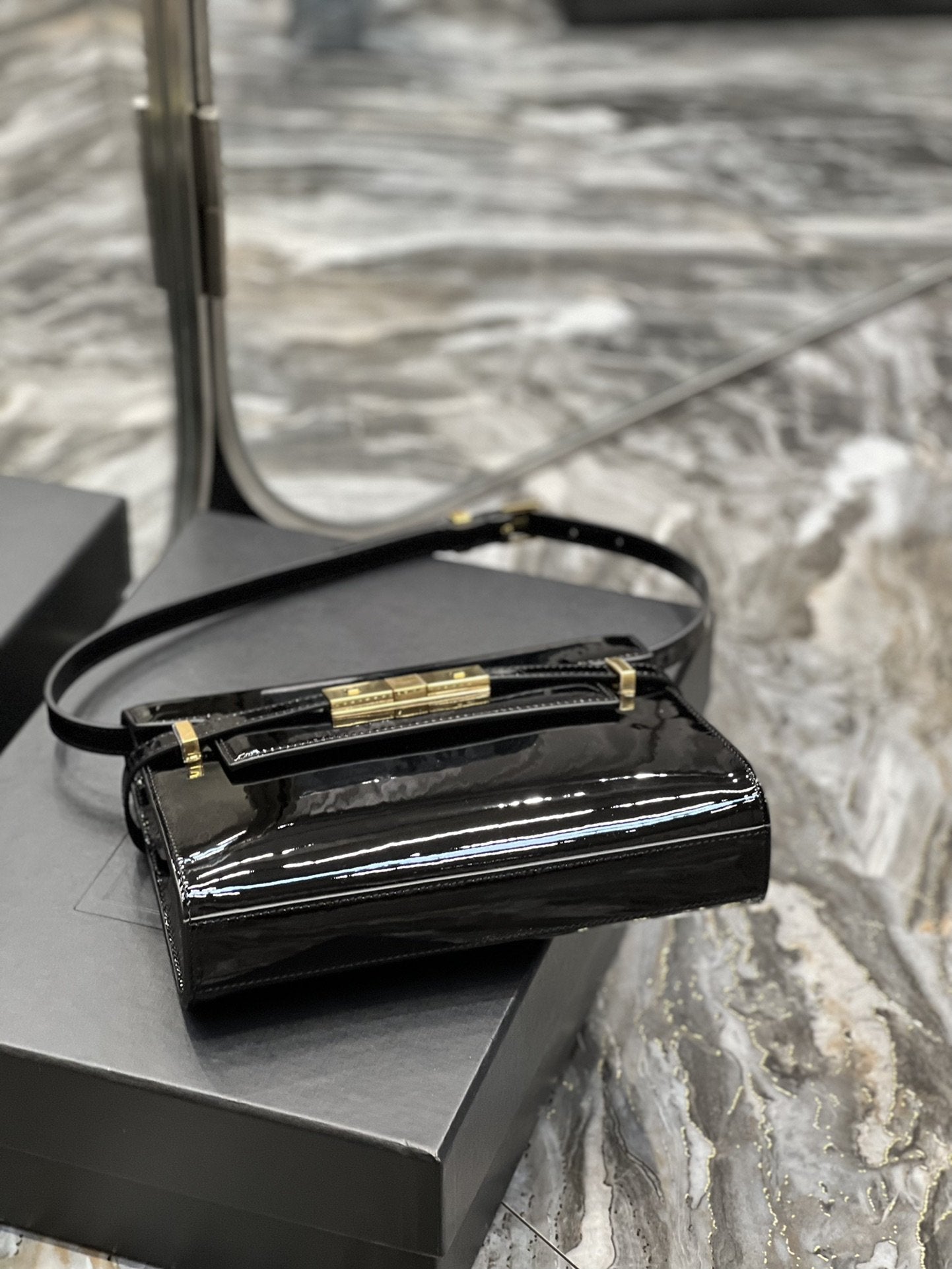 Manhattan Small Shoulder Bag Black For Women 9.4in/24cm YSL 675626B870J1000