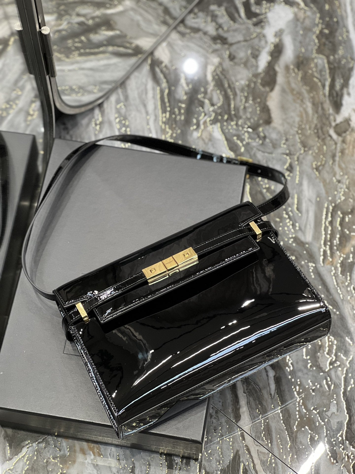 YSSL Manhattan Shoulder Bag Black For Women 11in/29cm YSL