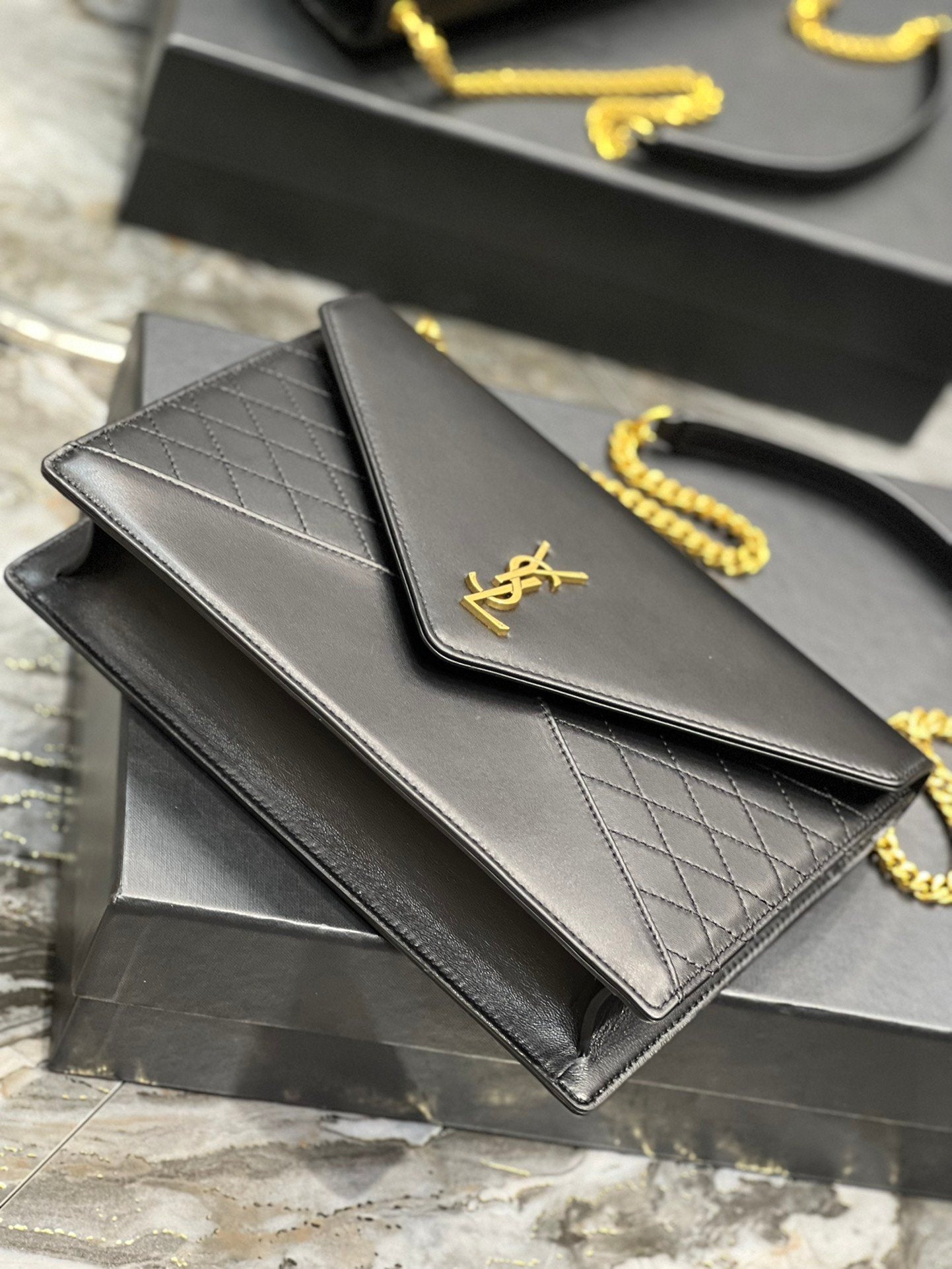 YSSL Gaby Chain Bag Black With Gold Hardware For Women 10in/27cm YSL 6688641EL071000