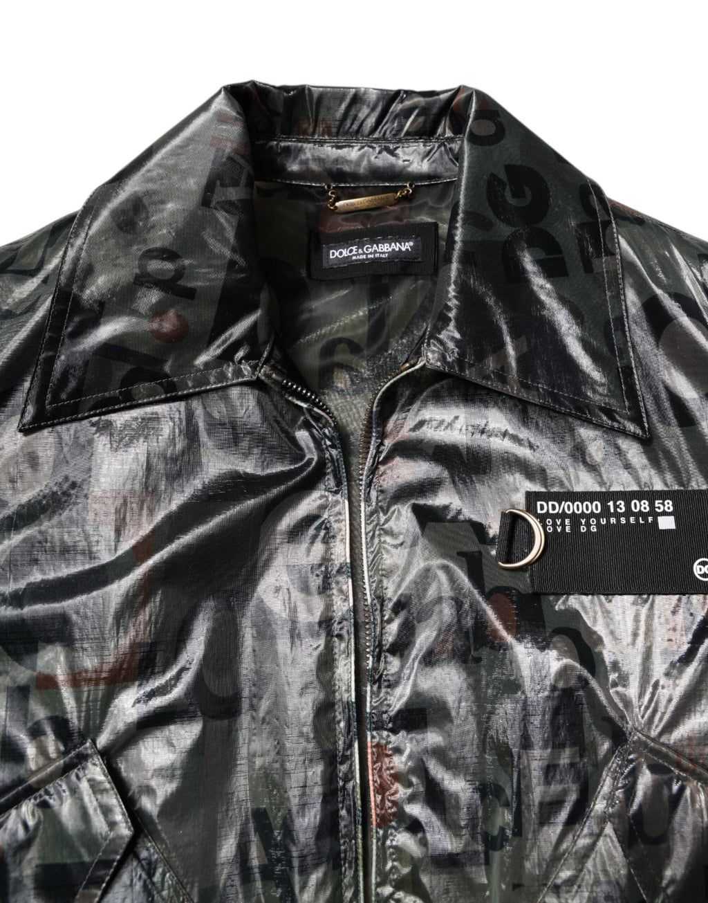 Dolce & Gabbana Green DG Logo Print Bomber Full Zip Jacket