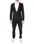 Dolce & Gabbana Black Floral Jacquard Coat Jacket Blazer