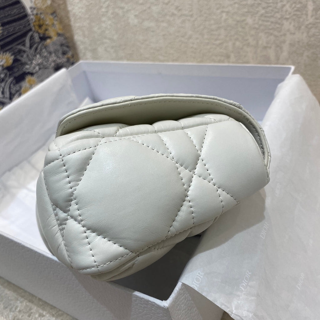 Mini Caro Bag Latte Matte Padded Macrocannage, Latte White, For Women WomenÃ¢â‚¬â„¢s Handbags, Crossbody Bags, 20cm CD