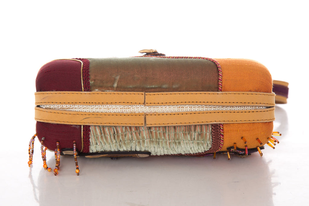 Mary FranCelines Multcolor Printed Embellished Shoulder Bag