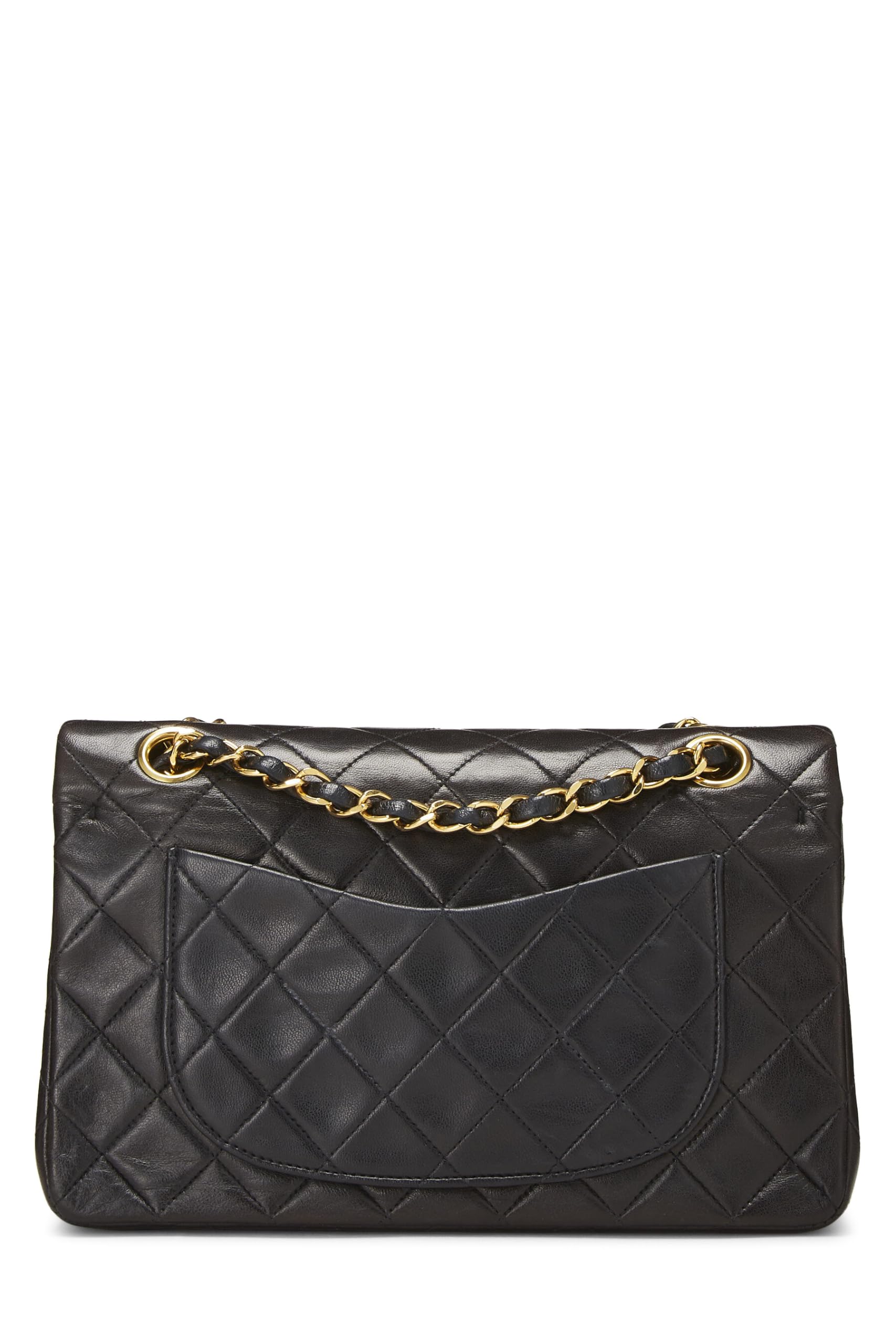Chanel,  Black Quilted Lambskin Classic Double Flap Small, Black