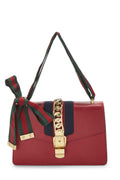Gucci,  Red Leather SyLouis Vuittonie Shoulder Bag, Red