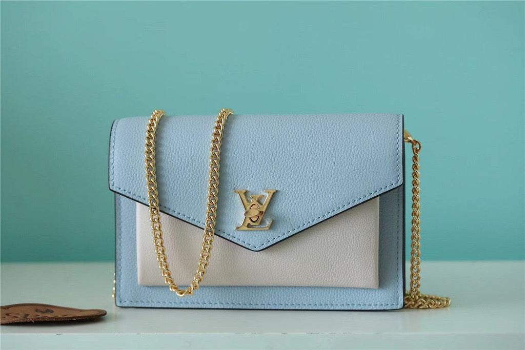 Louis Vuitton Mylockme Chain Pochette Bleu Nuage Blue For Women,  Shoulder and Crossbody Bags 7.5in/19cm Louis Vuitton M81436