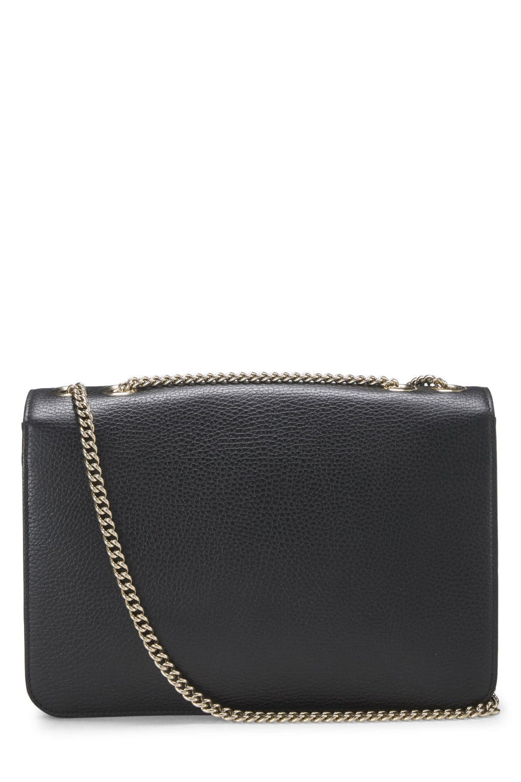 Gucci,  Black Leather Interlocking Shoulder Bag Large, Black