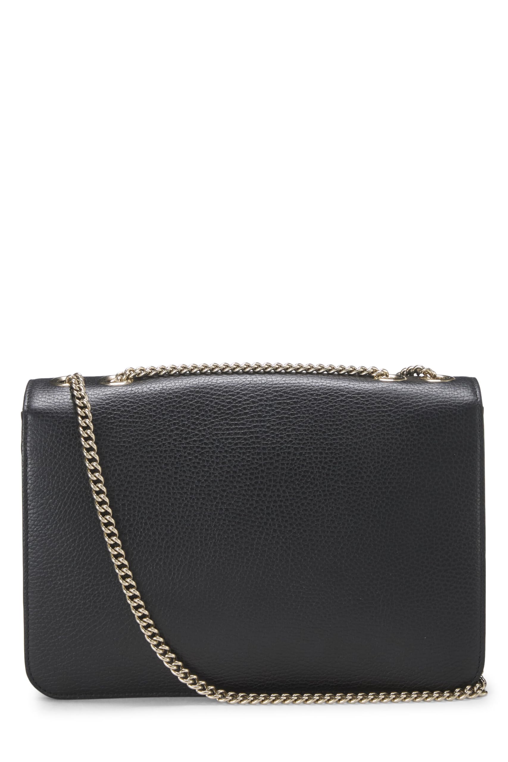 Gucci,  Black Leather Interlocking Shoulder Bag Large, Black