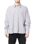 Dolce & Gabbana White Black Stripe Button Down Casual Shirt