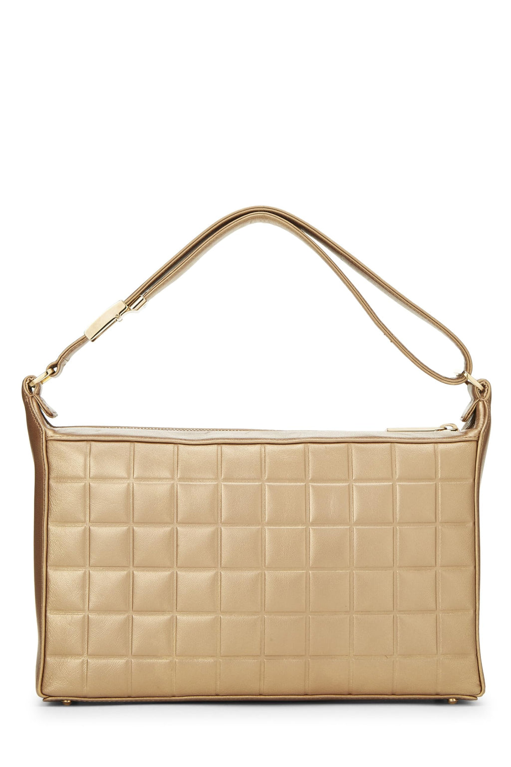 Chanel,  Gold Chocolate Bar Calfskin Shoulder Bag, Gold