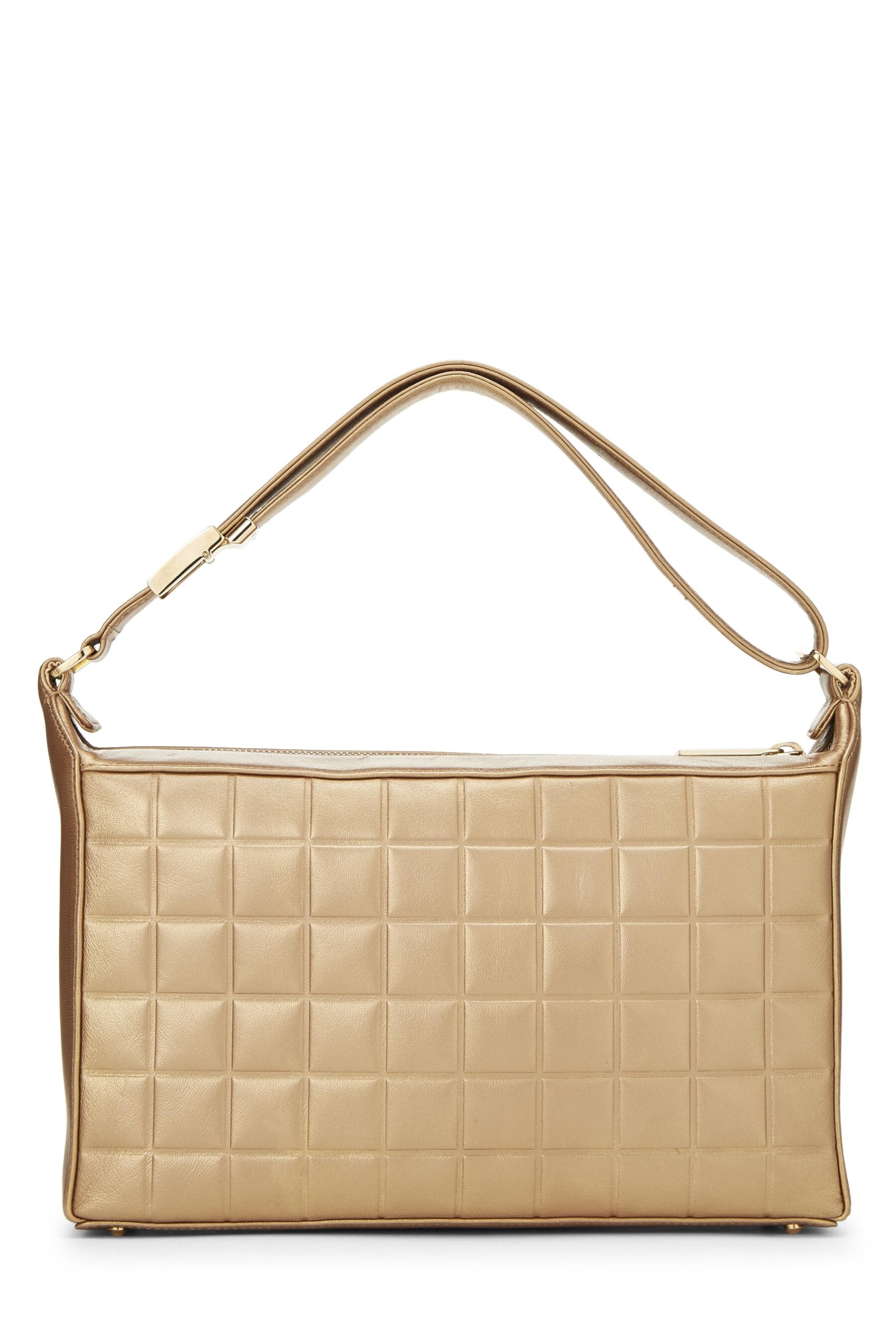 Chanel,  Gold Chocolate Bar Calfskin Shoulder Bag, Gold