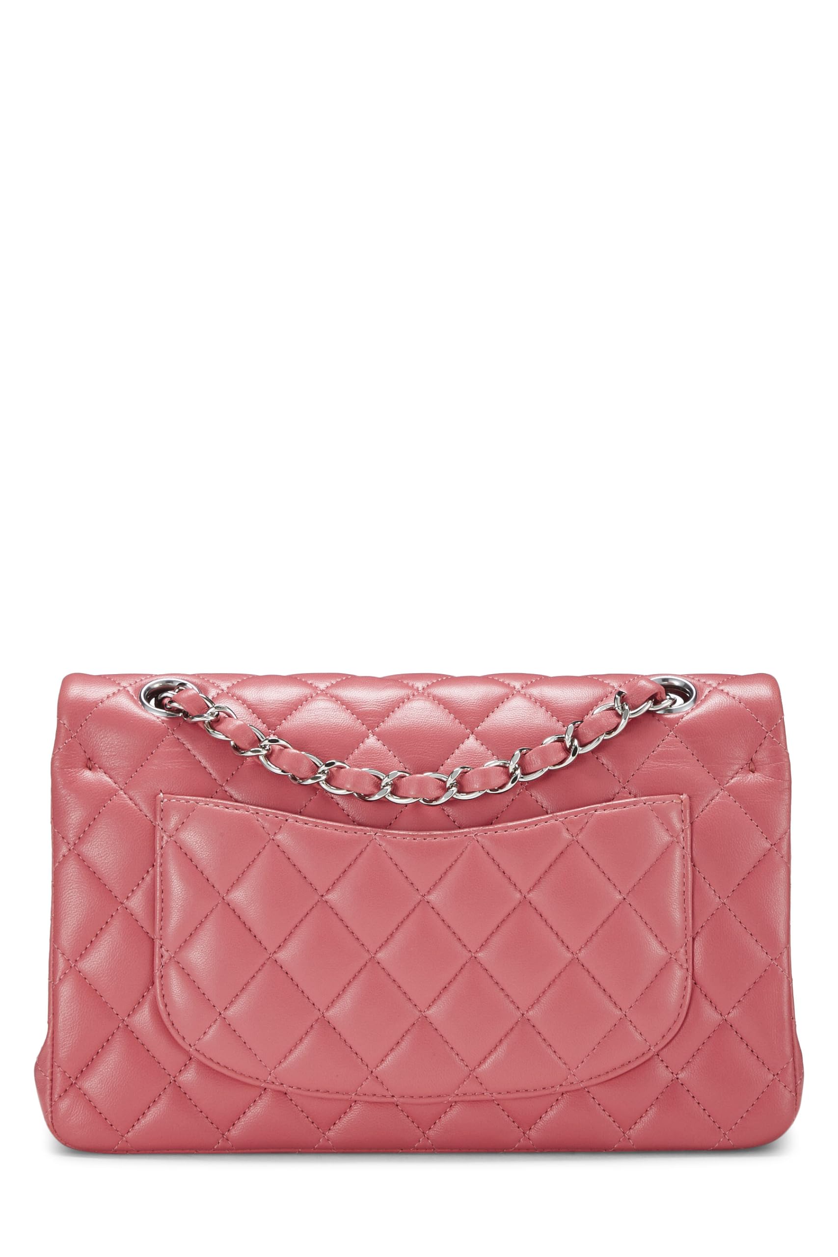 Chanel,  Pink Quilted Lambskin Classic Double Flap Small, Pink