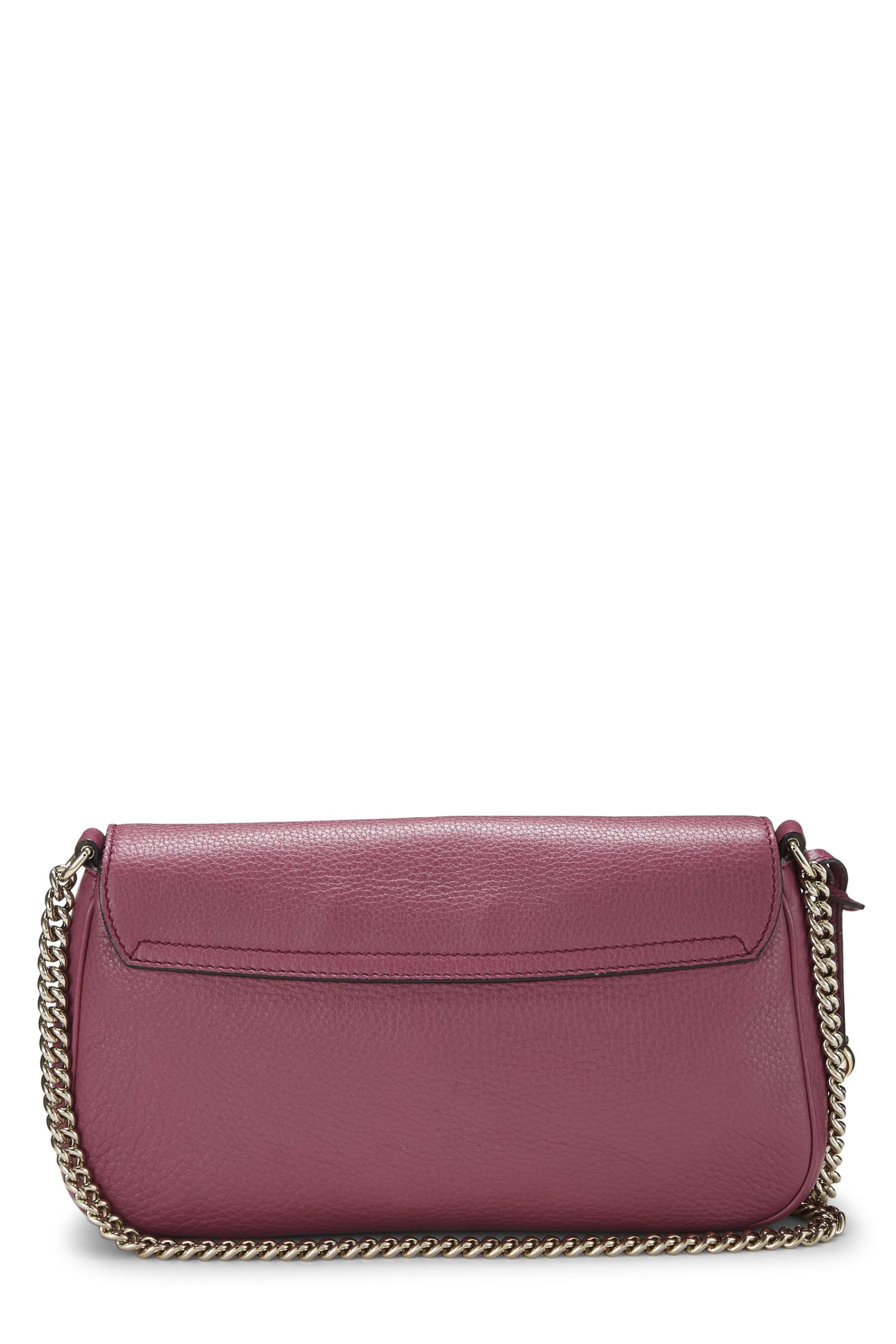Gucci,  Purple Grained Leather Soho Chain Flap Crossbody, Purple