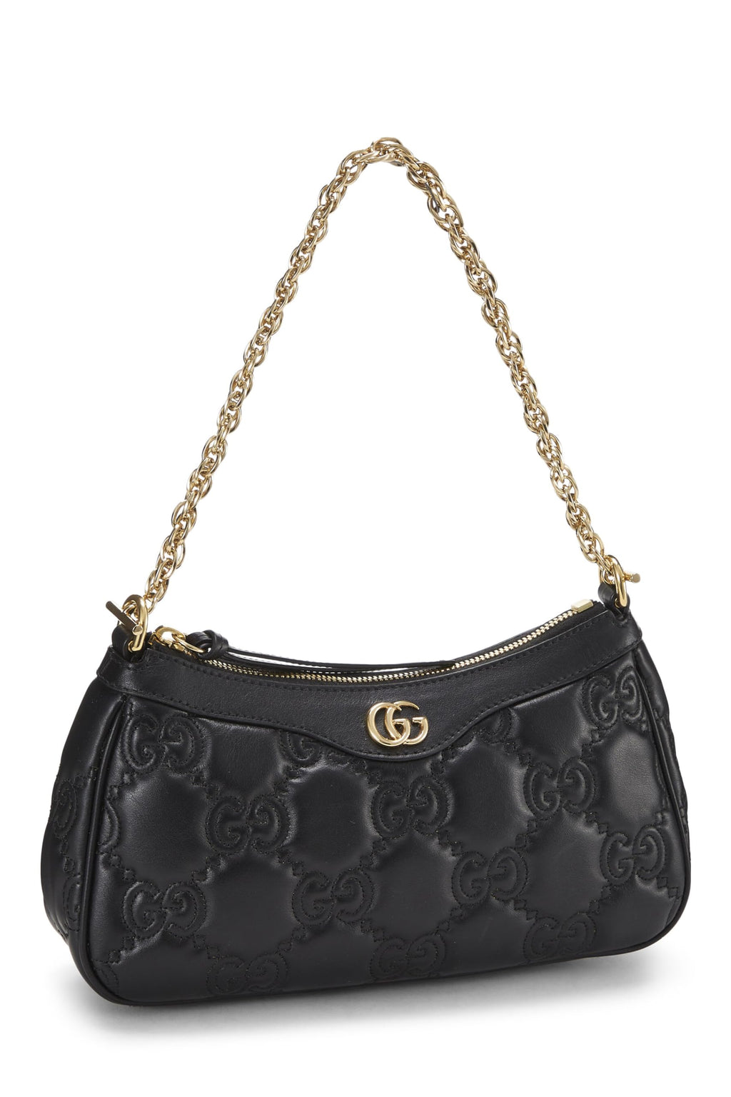 Gucci,  Black Leather 'GG' Marmont MatelassÃƒÆ’Ã‚Â© Shoulder Bag, Black