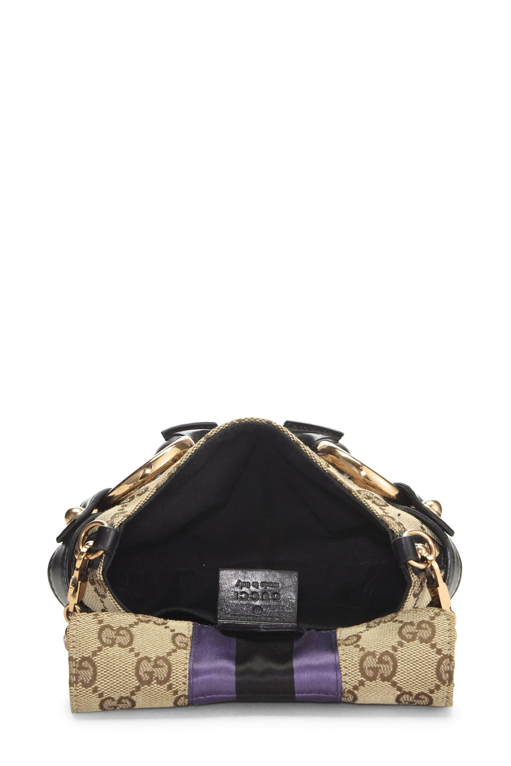 Gucci,  Purple Original GG Canvas Horsebit Chain Shoulder Bag, Purple
