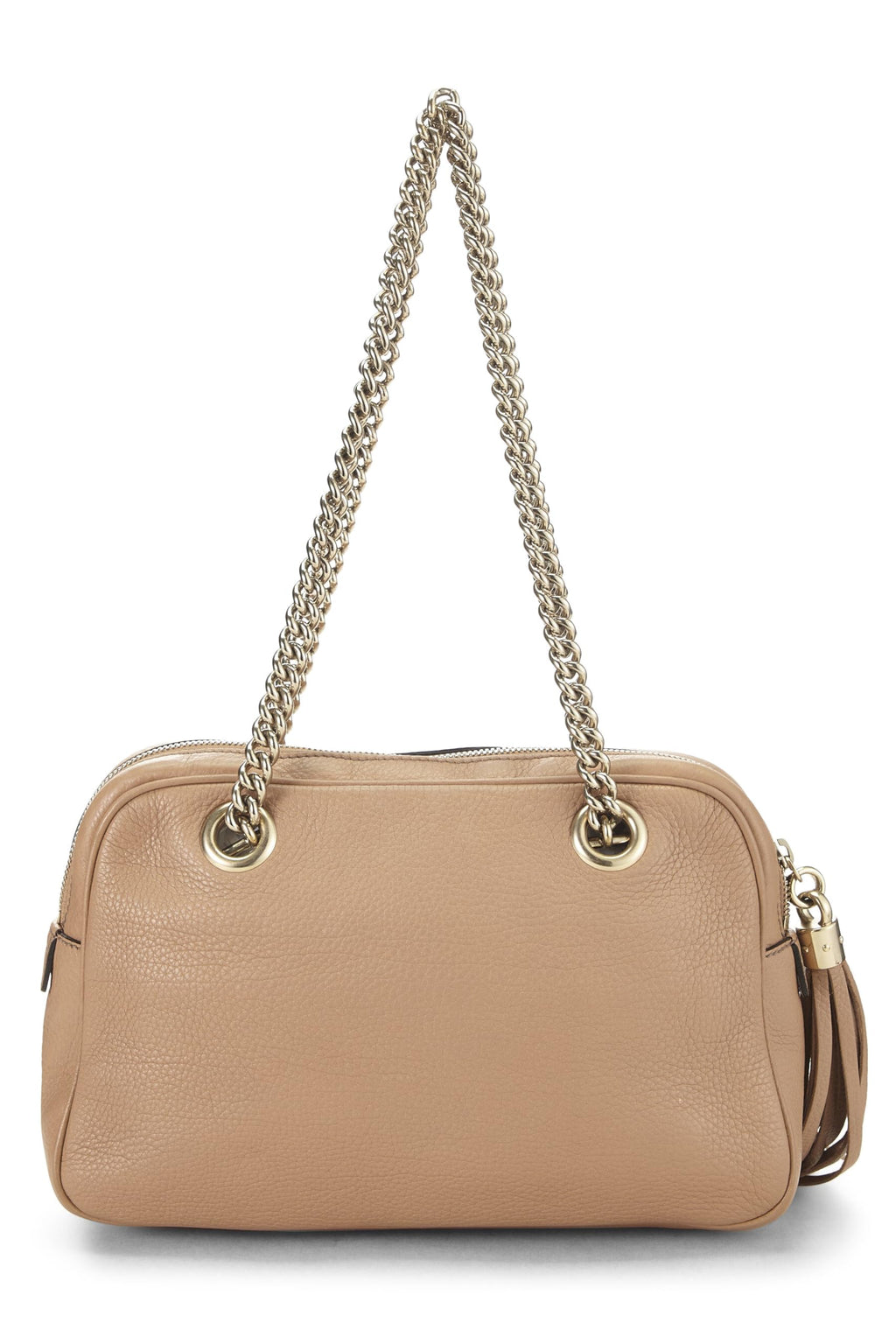 Gucci,  Beige Grained Leather Soho Chain Shoulder Bag, Beige