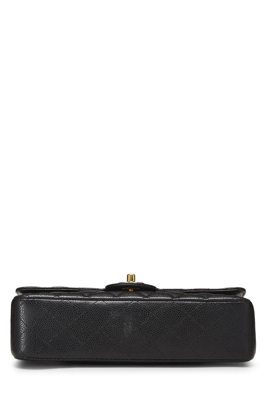 Chanel,  Black Quilted Caviar Classic Double Flap Medium, Black