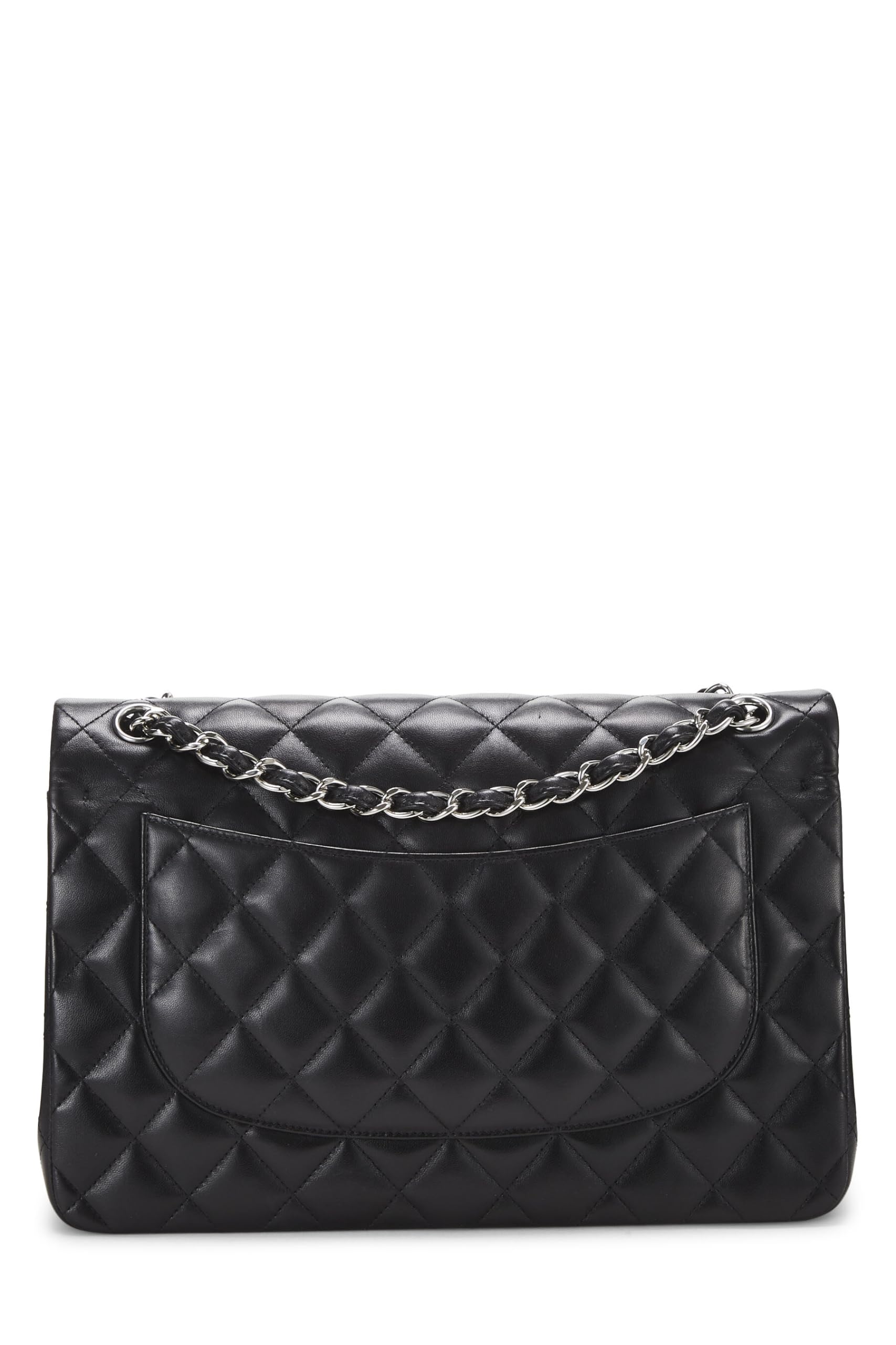 Chanel,  Black Quilted Lambskin New Classic Double Flap Jumbo, Black