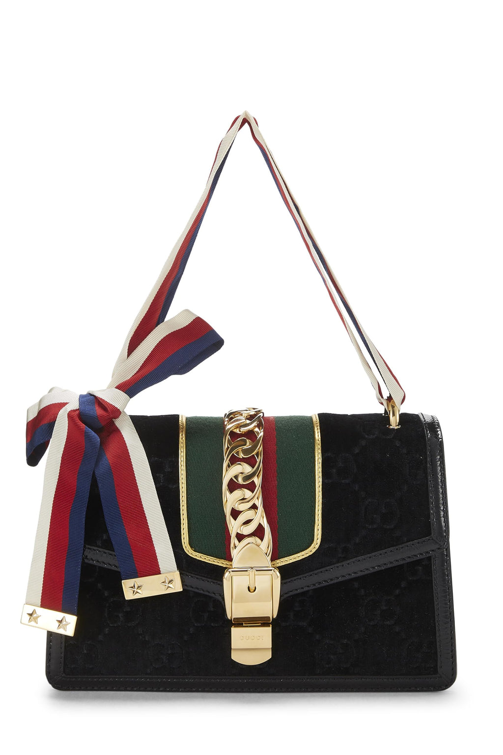 Gucci,  Black GG VeLouis Vuittonet SyLouis Vuittonie Shoulder Bag, Black