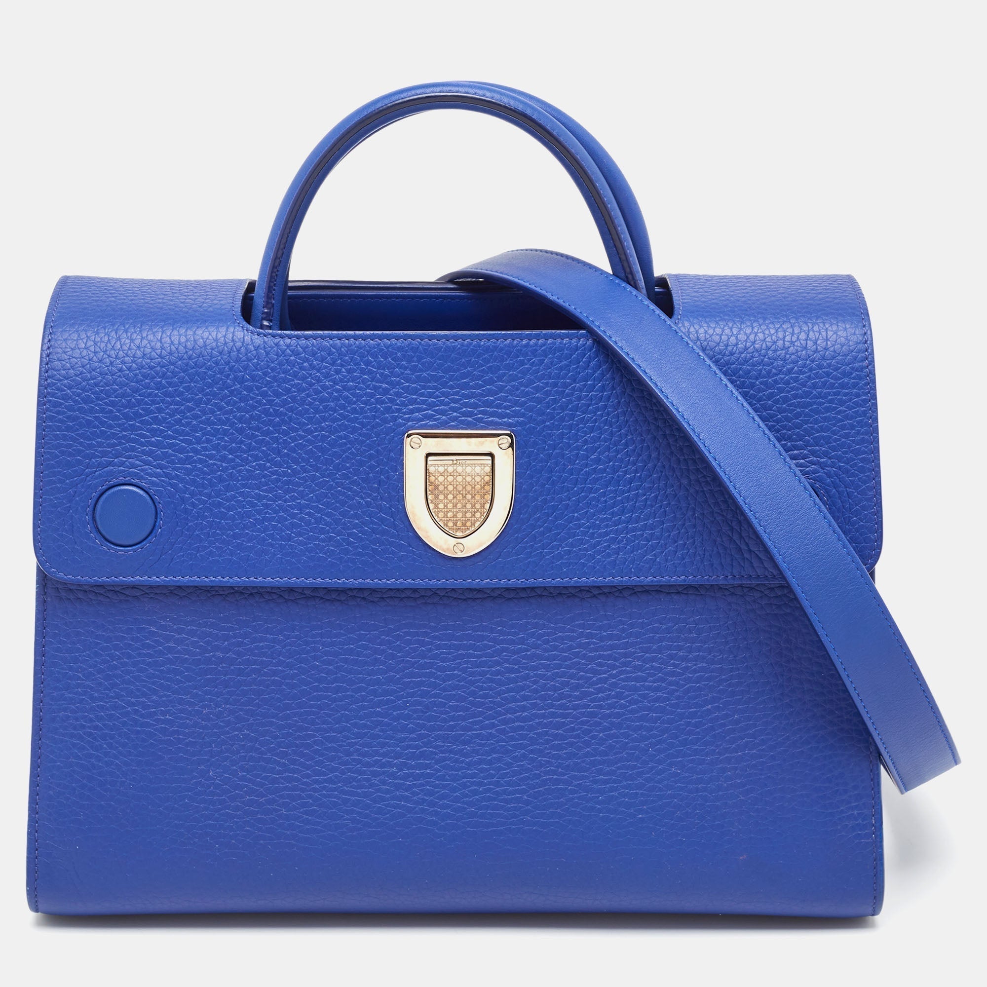 Blue Leather Medium Diorever Tote