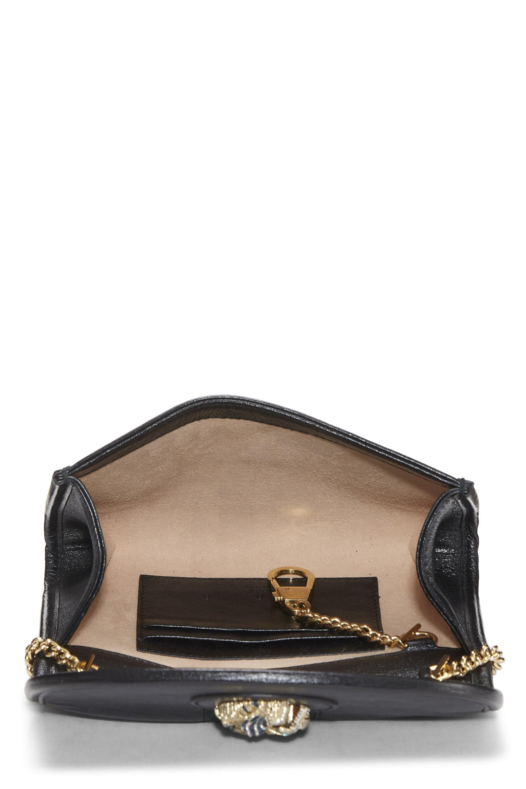 Gucci,  Black Leather Web Rajah Shoulder Bag Mini, Black