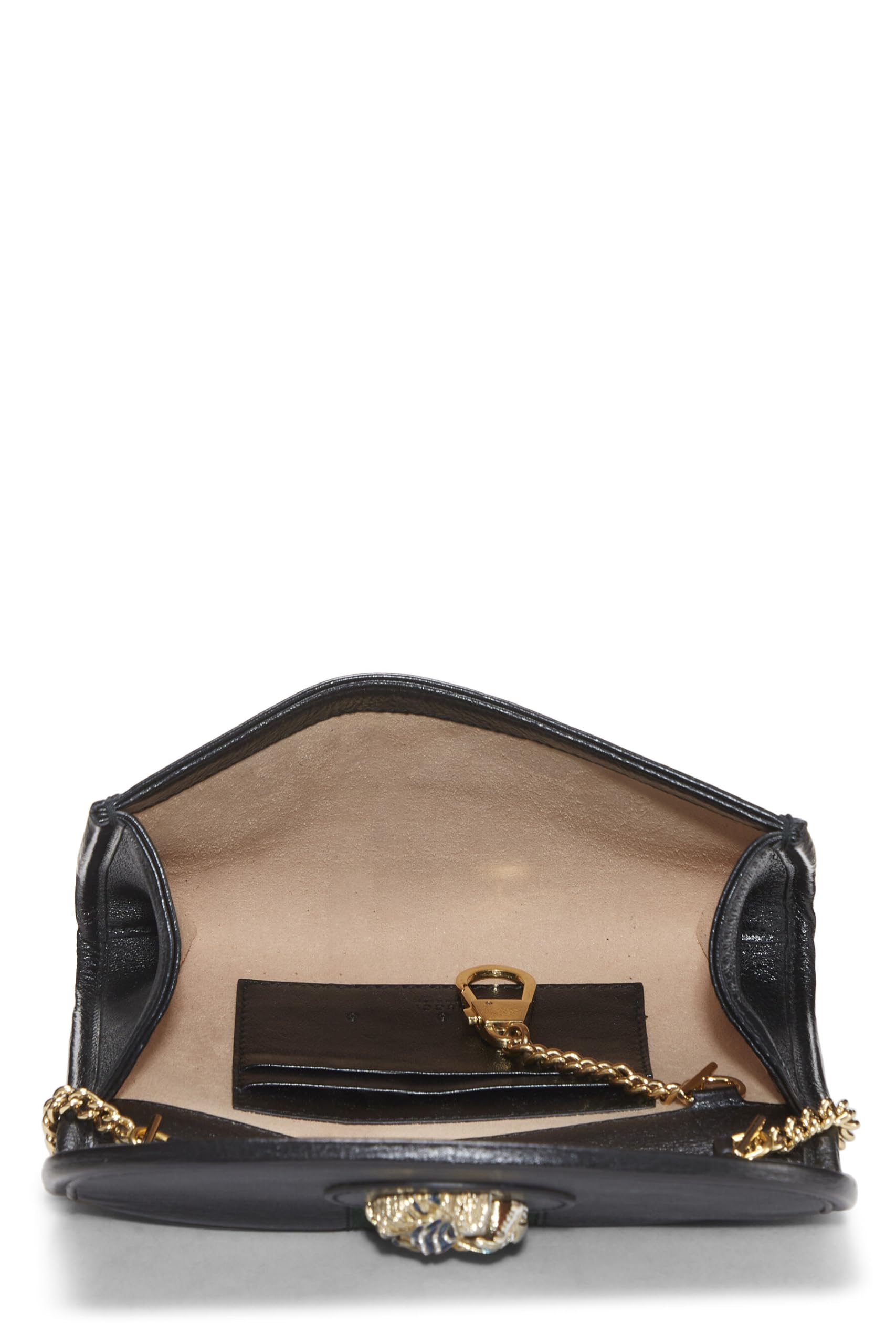 Gucci,  Black Leather Web Rajah Shoulder Bag Mini, Black