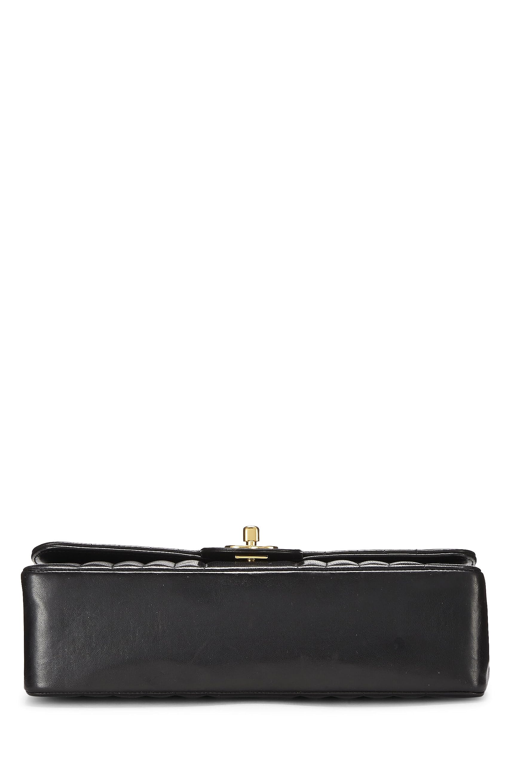 Chanel,  Black Vertical Lambskin Classic Flap Medium, Black